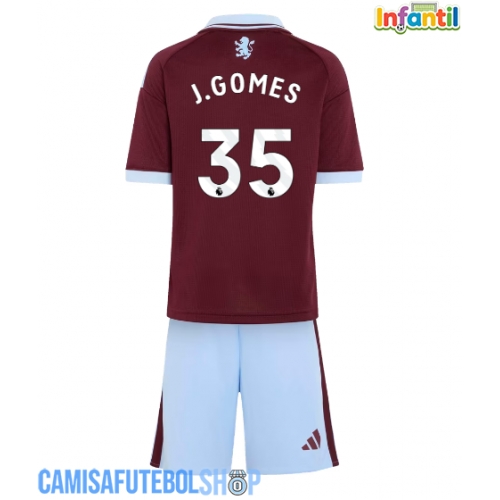 Camisa de time de futebol Aston Villa Joao Gomes #35 Replicas 1º Equipamento Infantil 2026-27 Manga Curta (+ Calças curtas)